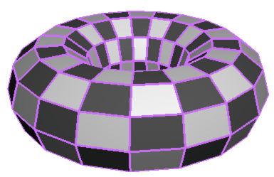 Graphic, representing a non-minimal quadrangulation of the torus
